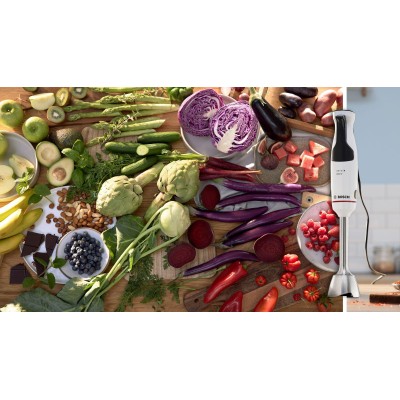 Bosch - MSM4W220 - Serie 4, Stavmixer, ErgoMaster, 600 W, Vit, Gråsvart