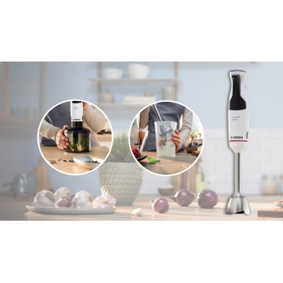 Bosch - MSM4W220 - Serie 4, Stavmixer, ErgoMaster, 600 W, Vit, Gråsvart