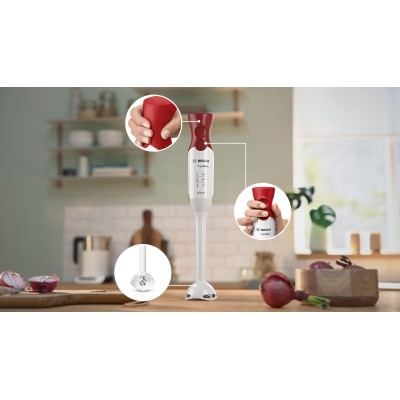 Bosch - MSM64010 - Stavmixer, ErgoMixx, 450 W, Vit, röd