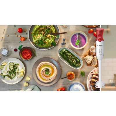 Bosch - MSM64010 - Stavmixer, ErgoMixx, 450 W, Vit, röd