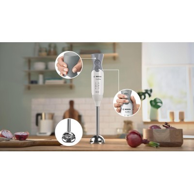 Bosch - MSM66110 - Stavmixer, ErgoMixx, 600 W, Vit, Fönstergrå
