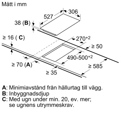 Bosch - PKF375FP2E - Serie 6, Dominohäll, glaskeramik, 30 cm, med ram