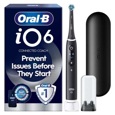 Oral B - Eltandborste iO6 Black Lava, 1 Extra Refill - A16303