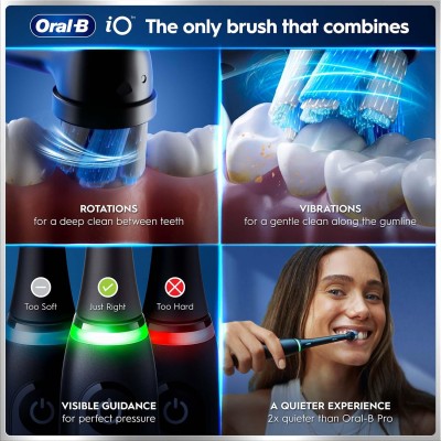 Oral B - Eltandborste iO6 Black Lava, 1 Extra Refill - A16303