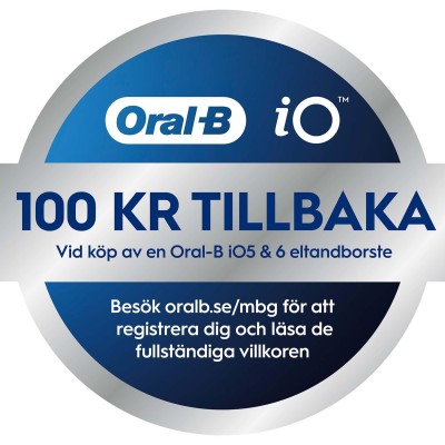 Oral B - Eltandborste iO6 Black Lava, 1 Extra Refill - A16303