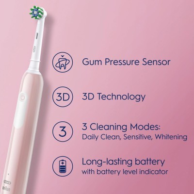 Oral B - Eltandborste Pro1 Pink + Extra Refill - A11294
