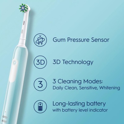 Oral B - Eltandborste Pro1 Turquoise + Extra Refill - A11282