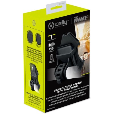 Celly - Cykel-/e-scooterhållare med inbyggd powerbank - POWERBIKEBK