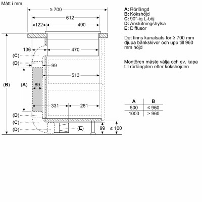 Siemens - ED611BS16E - iQ300, Induktionshäll med inbyggd fläkt, 60 cm, ramlösDesign