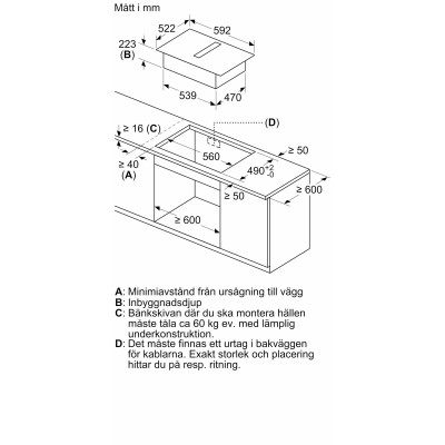 Siemens - ED611BS16E - iQ300, Induktionshäll med inbyggd fläkt, 60 cm, ramlösDesign