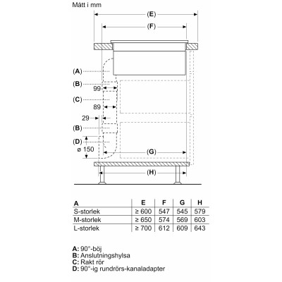Siemens - ED611BS16E - iQ300, Induktionshäll med inbyggd fläkt, 60 cm, ramlösDesign