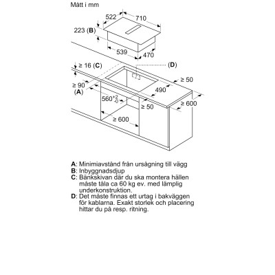 Siemens - ED751HQ26E - iQ500, Induktionshäll med inbyggd fläkt, 70 cm, ramlösDesign