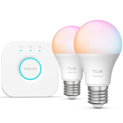 Philips Hue - Essential Startkit White and Color Ambiance 2xE27 806lm + Hue Bridge - A15463