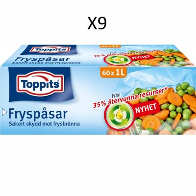 Toppits - Fryspåsar 1L 60st  (Obs 9st DFP) - 91679