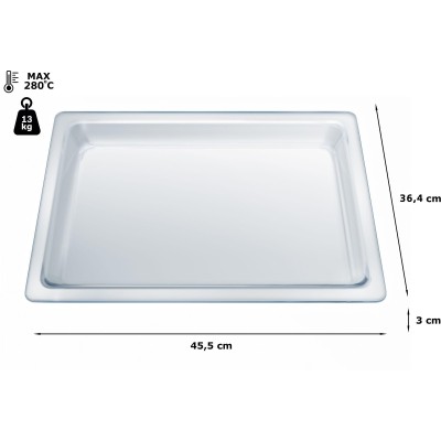 Siemens - HZ636000 - långpanna glas, 30 x 455 x 364 mm, Diskmaskinssäker, Lämplig för ugnsvagn