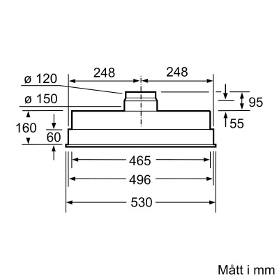 Siemens - LB55565 - iQ300, Inbyggnadsfläkt för skåp eller kåpa, 53 cm, Silvermetallic
