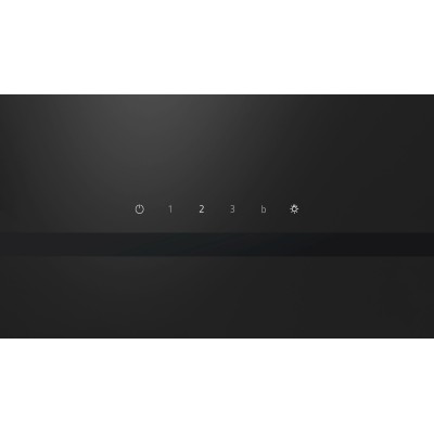 Siemens - LC65KDK60 - iQ100, Vägghängd köksfläkt, 60 cm, Klarglas med svart tryck, Svart