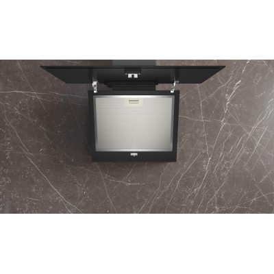 Siemens - LC65KDK60 - iQ100, Vägghängd köksfläkt, 60 cm, Klarglas med svart tryck, Svart