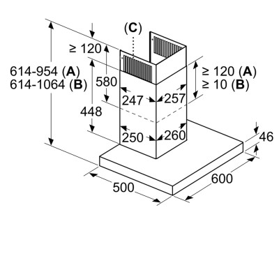 Siemens - LC67BIP50 - iQ500, Vägghängd köksfläkt, 60 cm, Rostfritt stål