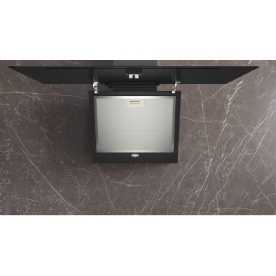 Siemens - LC85KDK60 - iQ100, Vägghängd köksfläkt, 80 cm, Klarglas med svart tryck, Svart