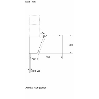 Siemens - LC85KDK60 - iQ100, Vägghängd köksfläkt, 80 cm, Klarglas med svart tryck, Svart