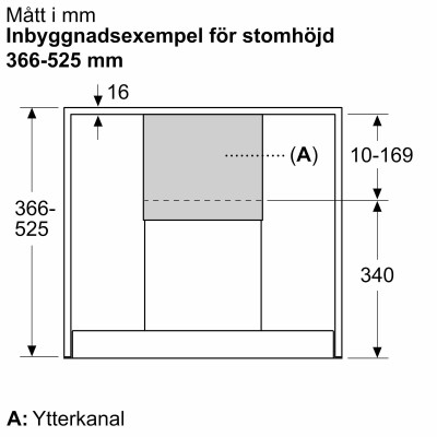 Siemens - LZ11IBN61 - Skorstensförlängning, 187-360 mm, Svart