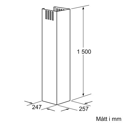 Siemens - LZ12350 - Skorstensförlängning, 1500 mm, Rostfritt stål