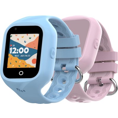 Celly - Kidswatch 4G Smartwatch för barn Blå + Rosa rem - A11168