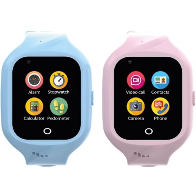 Celly - Kidswatch 4G Smartwatch för barn Blå + Rosa rem - A11168