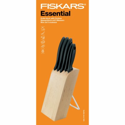 Fiskars - Knivblock med 5 knivar Essential - 1023782