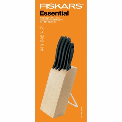 Fiskars - Knivblock med 5 knivar Essential - 1023782