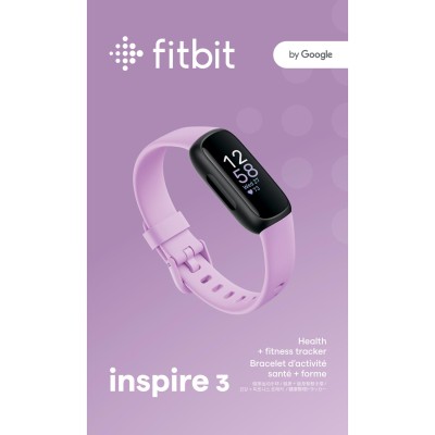 Fitbit - Inspire 3, Black/Lilac Bliss - FB424BKLV