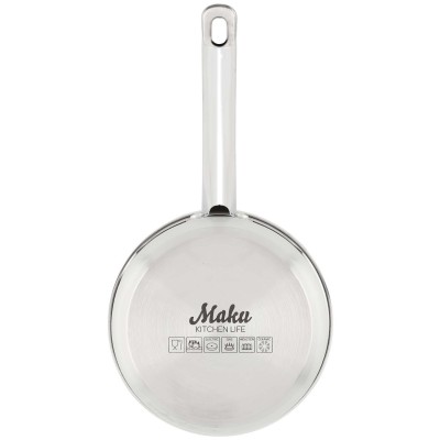 Maku - Kastrull Basic i stål med glaslock 1,5 L - A15383