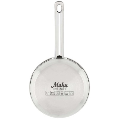 Maku - Kastrull Basic i stål med glaslock 1,5 L - A15383