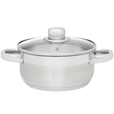 Maku - Kastrull Basic i stål med glaslock 2 L - A15384