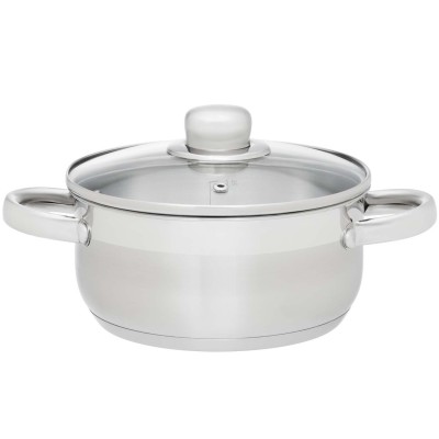 Maku - Kastrull Basic i stål med glaslock 2 L - A15384