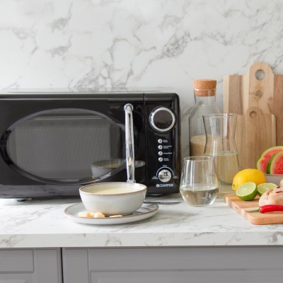 Champion - Mikrovågsugn Retro 20L 700W MW025 Svart - CHMW025