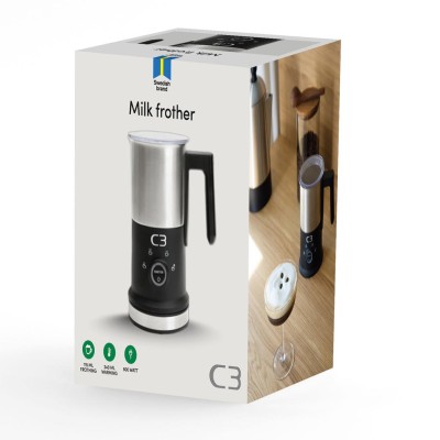 C3 - Mjölkskummare Design 240ml/115ml MF700 Borstad Rostfri stål - A15019