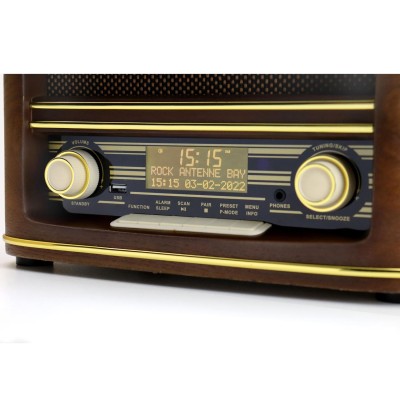 Soundmaster - Musik-anläggning CD Radio Bluetooth Retro-design NR961 Trä - A10294