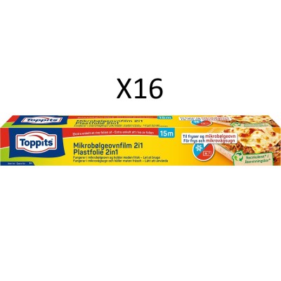 Toppits - Plastfolie 2IN1 Längd 15mx33cm bred (16st/DFP) - A15625