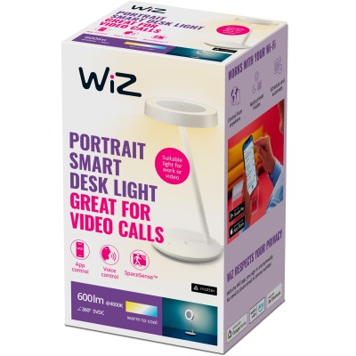 WiZ - Portrait Smart skrivbordslampa/belysning för videosamtal 600lm - A11132