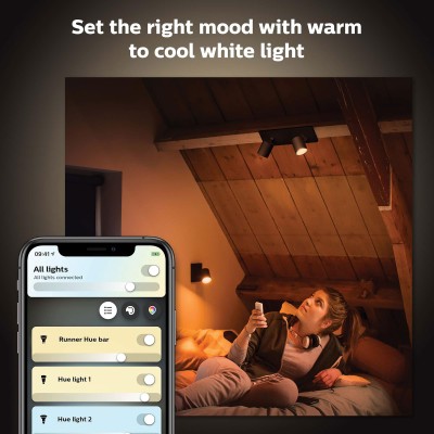 Philips Hue - Runner White Ambiance 2 spotlights 800 lm Svart - A13222