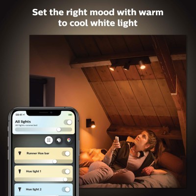 Philips Hue - Runner White Ambiance 3 spotlights 1200 lm Svart - A13223