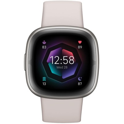 Fitbit - Sense 2, Lunar White/Platinum - FB521SRWT