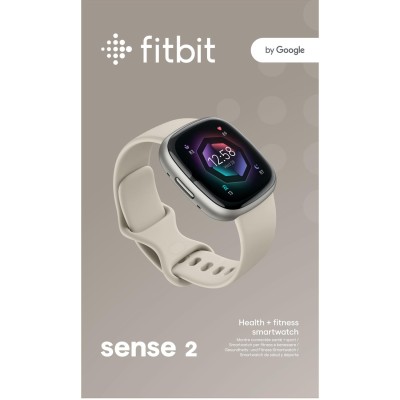 Fitbit - Sense 2, Lunar White/Platinum - FB521SRWT