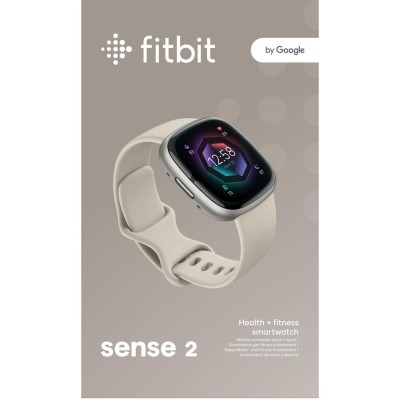 Fitbit - Sense 2, Lunar White/Platinum - FB521SRWT