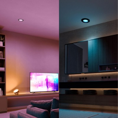 Philips Hue - Slim Downlight S 90mm White and Color Ambiance Svart 1-pack - A13218