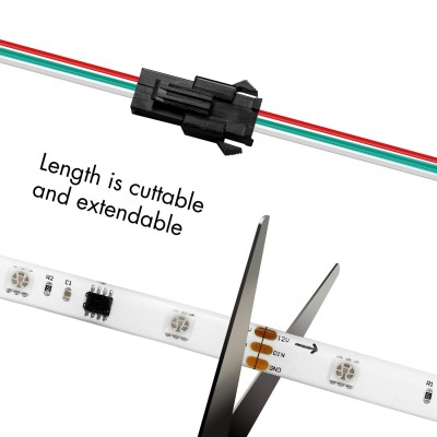 LogiLink - Smart Digital RGB-LED-strip adressbar 400 lm 5m LED WiFi Tuya - A13881