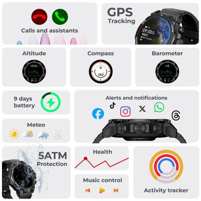 KSIX - Smartklocka Explorer GPS - Svart - A14607