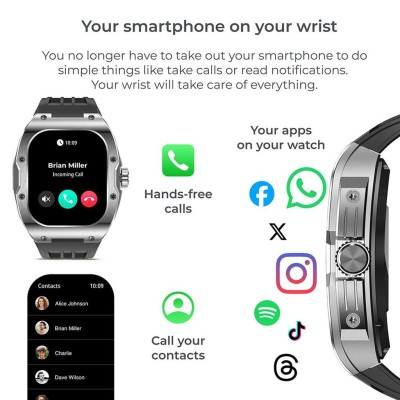 KSIX - Smartklocka Hero AMOLED - Svart - A14605